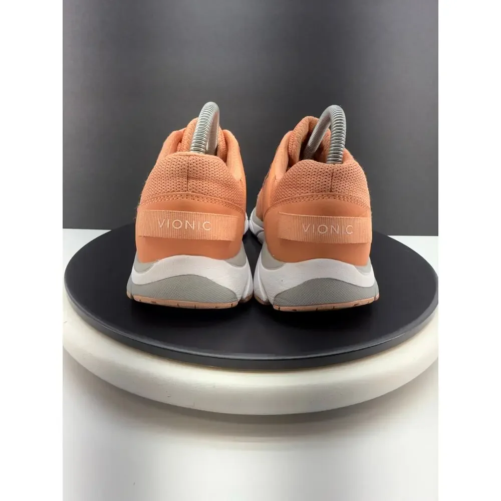 Vionic Paige Nubuck Womens 8.5 Peach‎ Orange Comfort Walking Shoes Arch Support